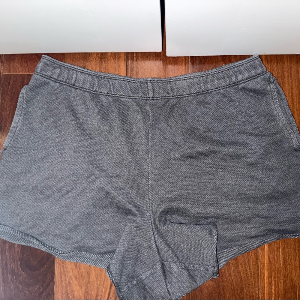 Aerie Washed Black Sweat Shorts
